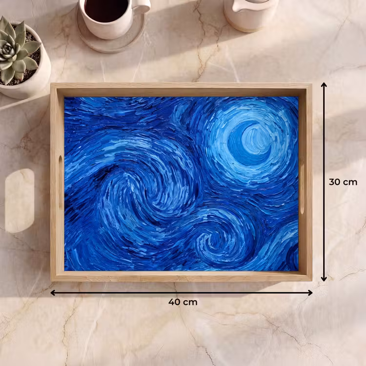 Dienblad - Wervelingen - Blauw - Modern — 9