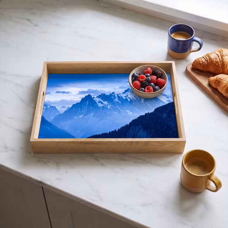 Dienblad - Bergen - Sneeuw - Blauw — 4