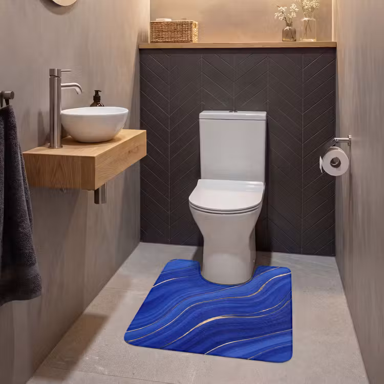 Wc Mat - Abstract - Lijnen - Blauw — 2