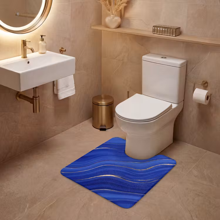 Wc Mat - Abstract - Lijnen - Blauw — 3
