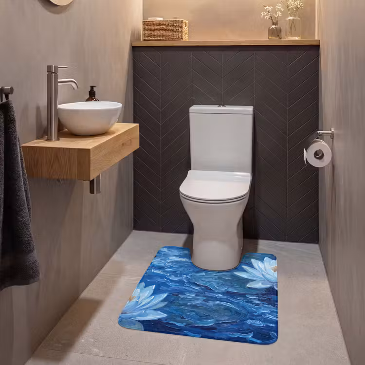 Wc Mat - Bloemen - Water - Blauw — 2