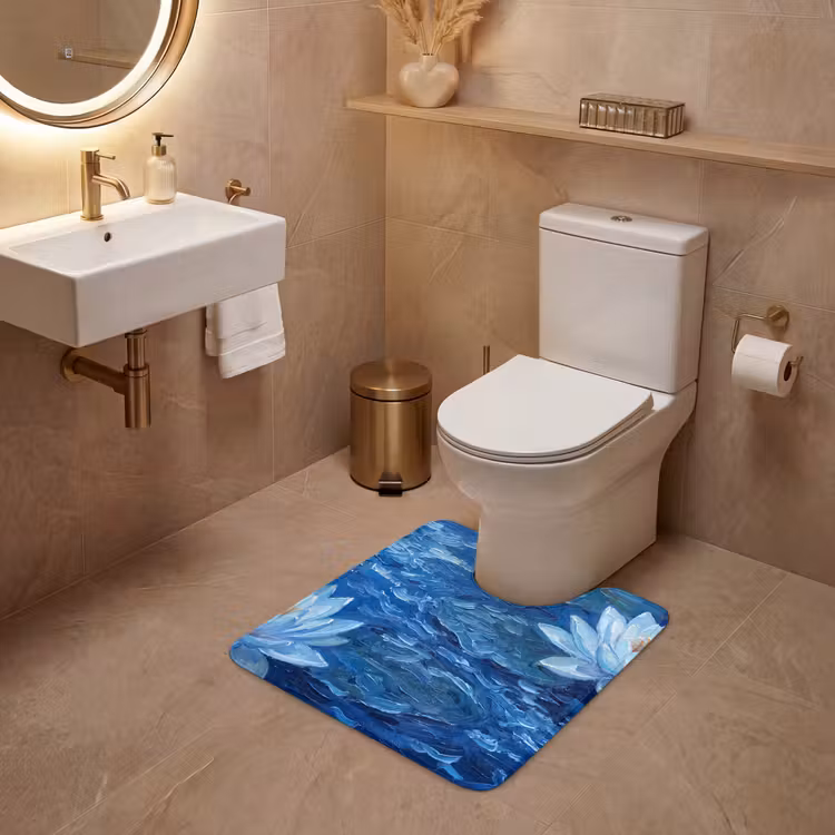Wc Mat - Bloemen - Water - Blauw — 3