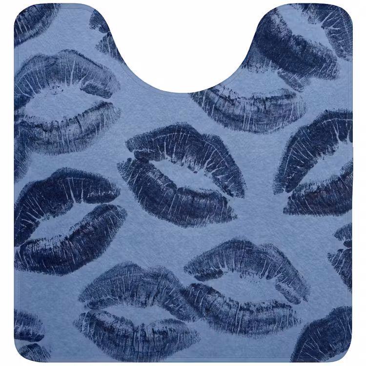 Wc Mat - Lippen - Patroon - Blauw — 1