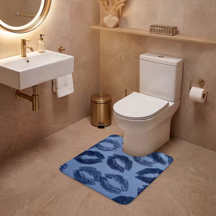 Wc Mat - Lippen - Patroon - Blauw — 3