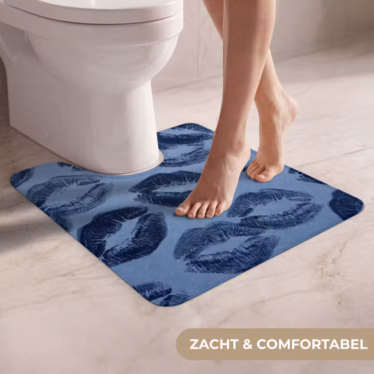 Wc Mat - Lippen - Patroon - Blauw — 5