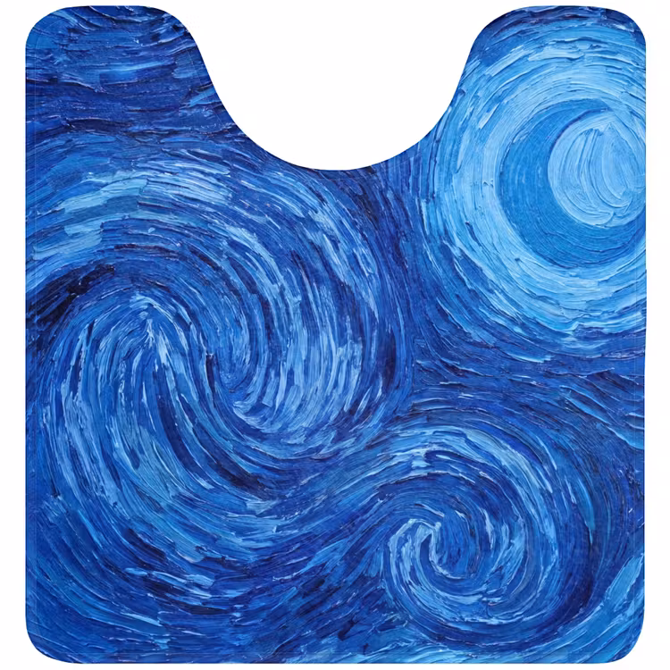 Wc Mat - Wervelingen - Blauw - Modern — 1