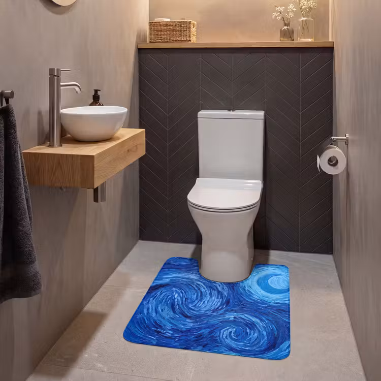 Wc Mat - Wervelingen - Blauw - Modern — 2