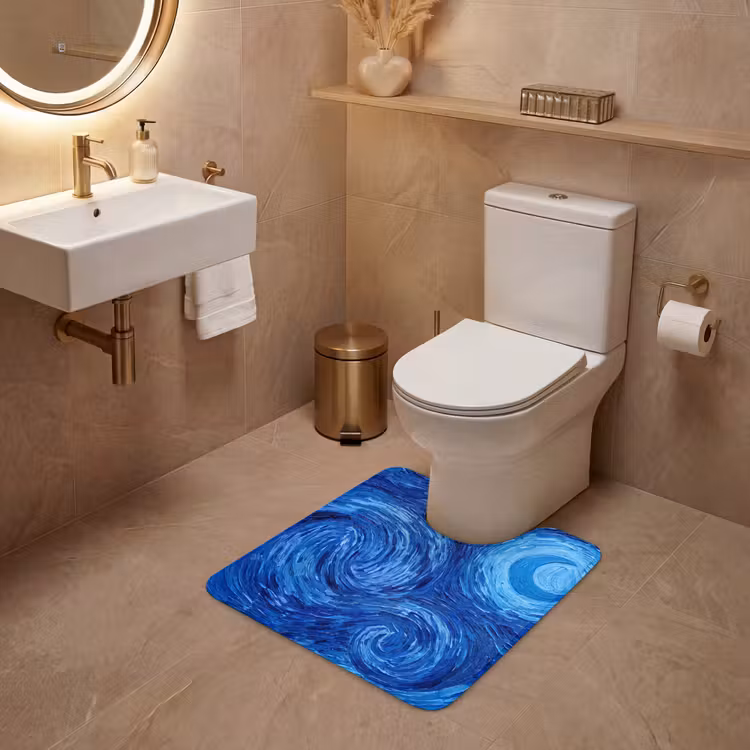 Wc Mat - Wervelingen - Blauw - Modern — 3