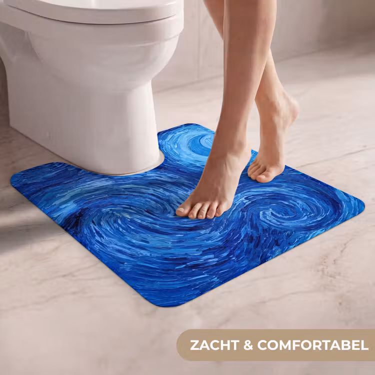 Wc Mat - Wervelingen - Blauw - Modern — 5