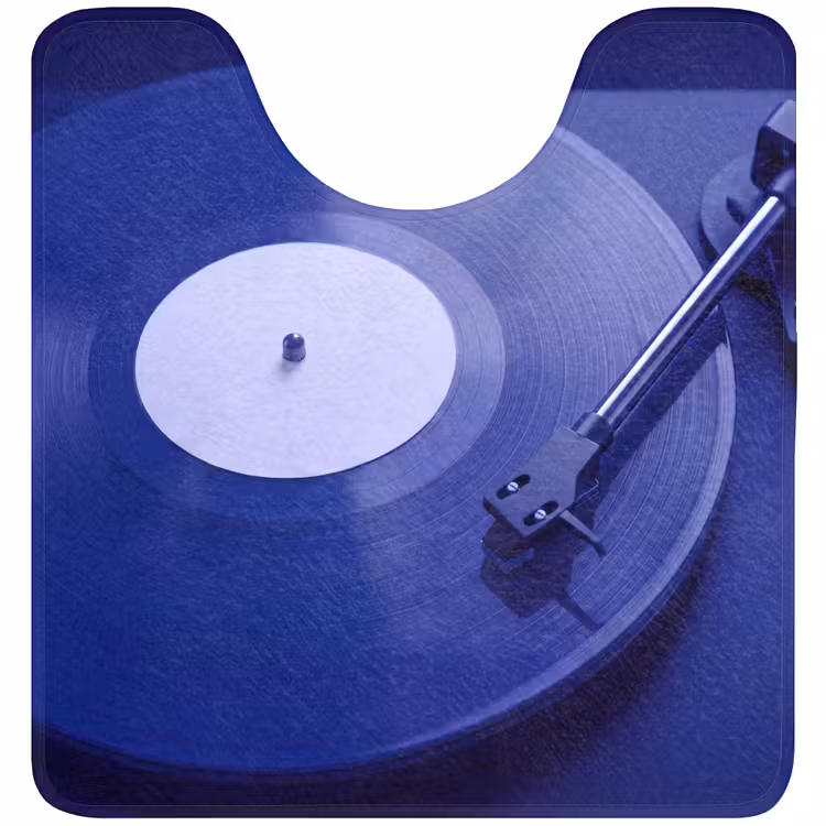 Wc Mat - Platenspeler - Vinyl - Blauw — 1