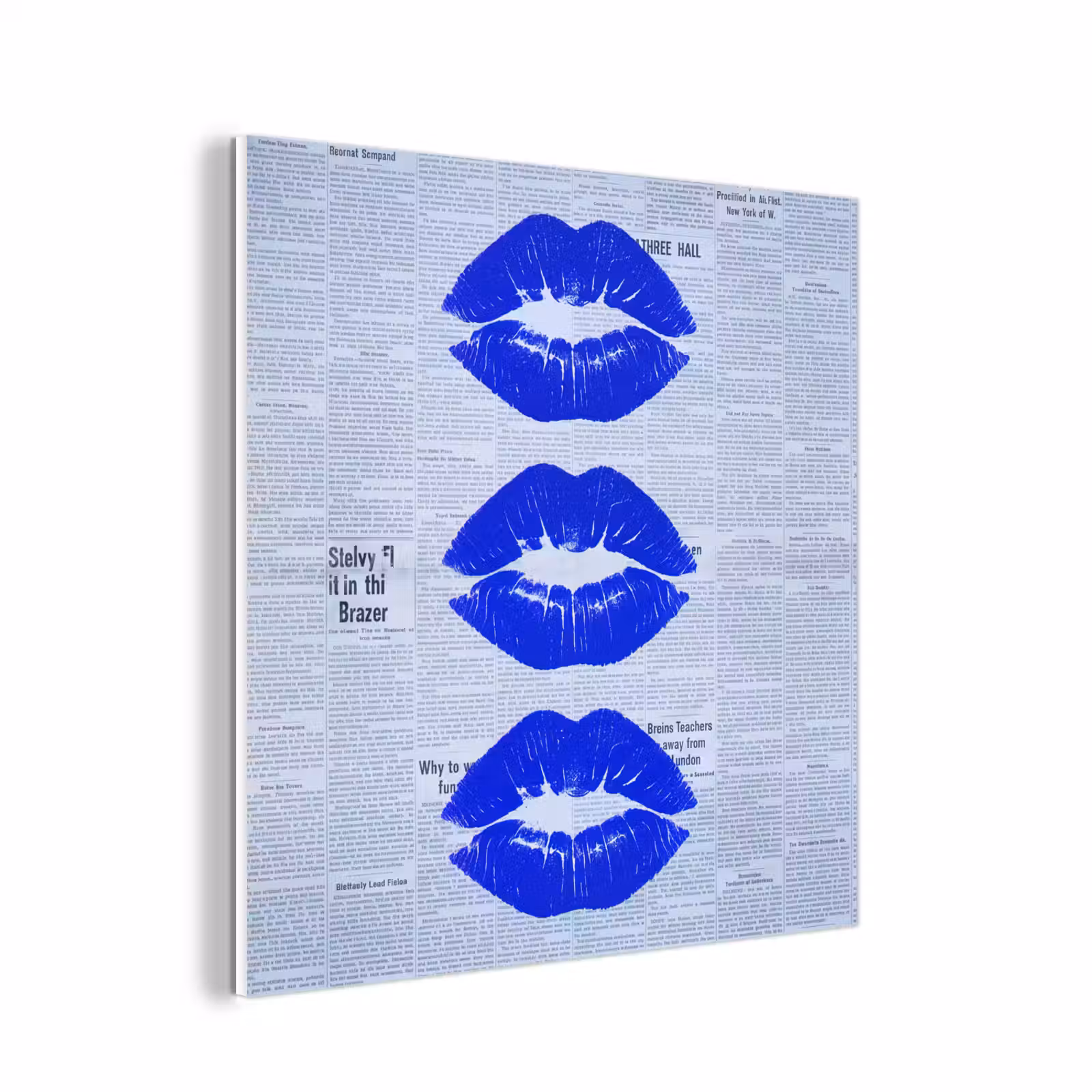 Forex - Blauwe lippen krant — 1