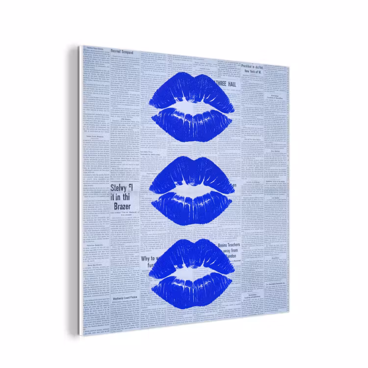 Forex - Blauwe lippen krant — 1