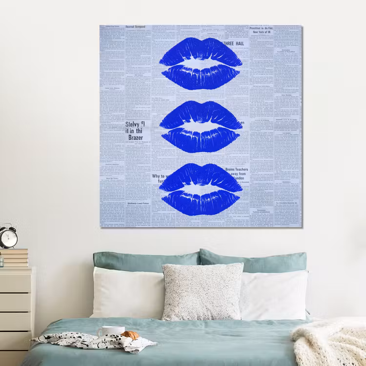 Forex - Blauwe lippen krant — 2