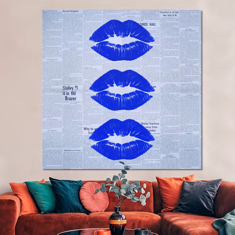 Forex - Blauwe lippen krant — 3