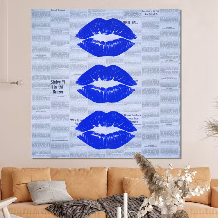 Forex - Blauwe lippen krant — 4