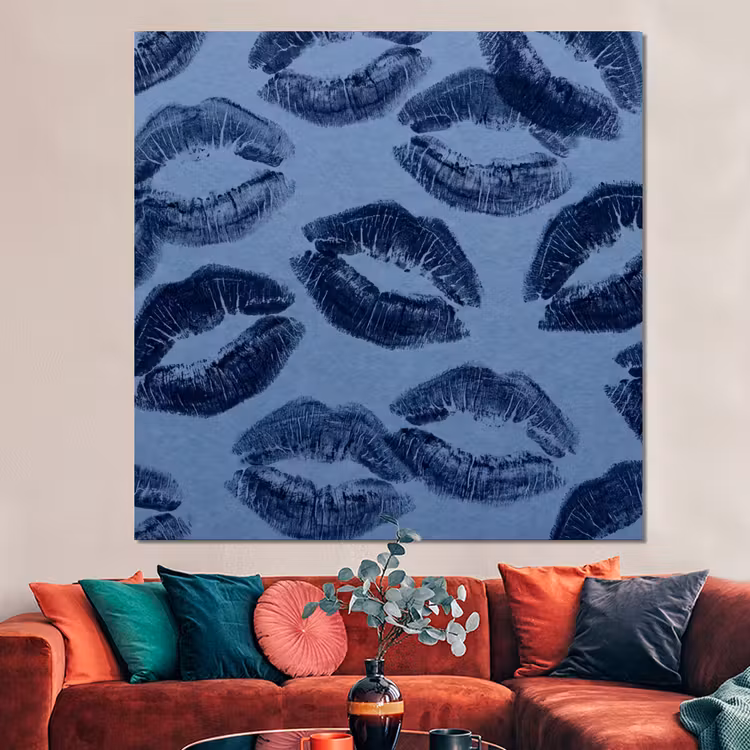 Forex - Lippen - Patroon - Blauw — 3