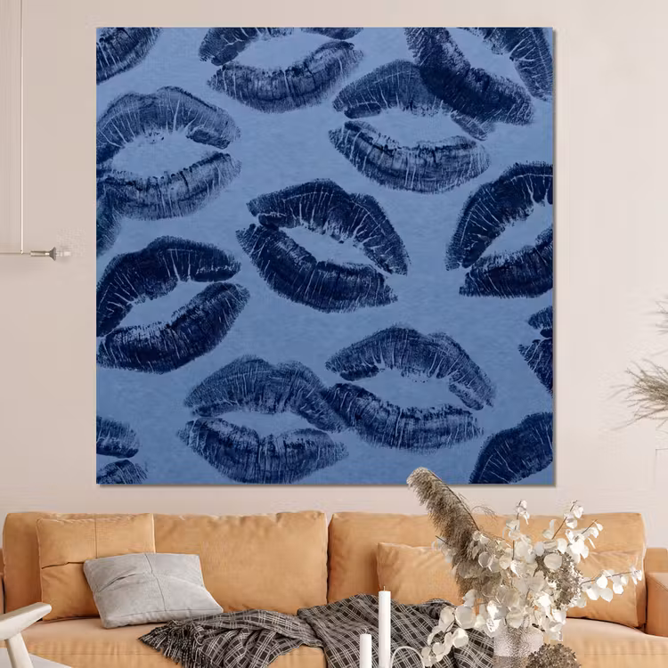 Forex - Lippen - Patroon - Blauw — 4