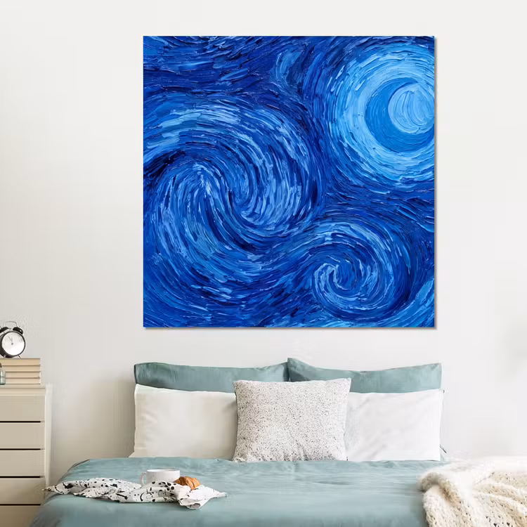 Forex - Wervelingen - Blauw - Modern — 2