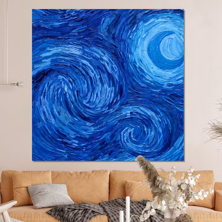 Forex - Wervelingen - Blauw - Modern — 4