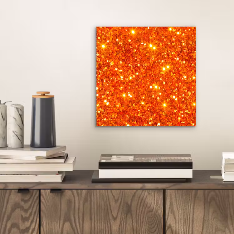 Aluminium schilderij - Glitter - Oranje - Abstract — 2