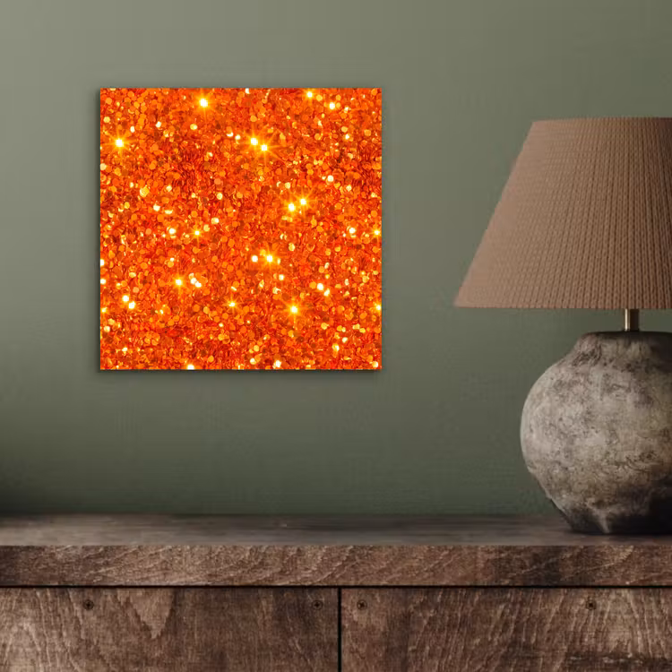 Aluminium schilderij - Glitter - Oranje - Abstract — 3