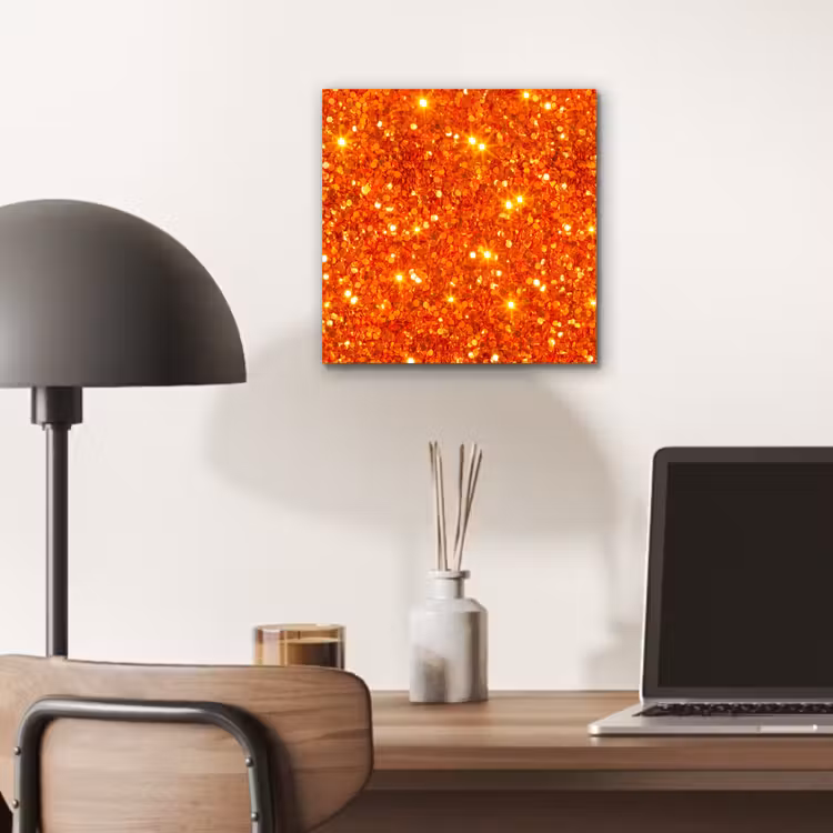 Aluminium schilderij - Glitter - Oranje - Abstract — 6