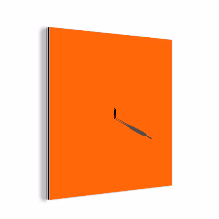 Aluminium schilderij - Persoon - Schaduw - Oranje — 1