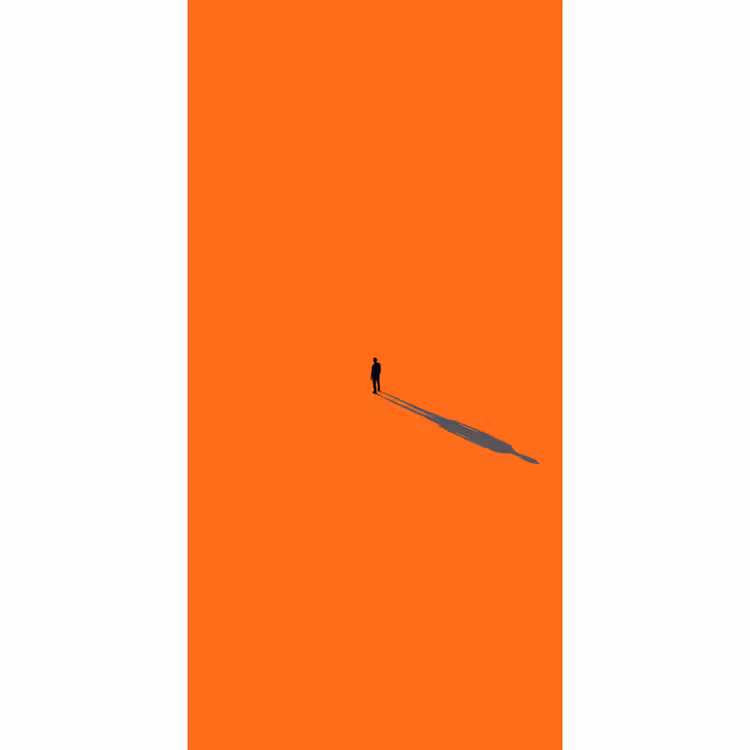 Behang - Persoon - Schaduw - Oranje β 2