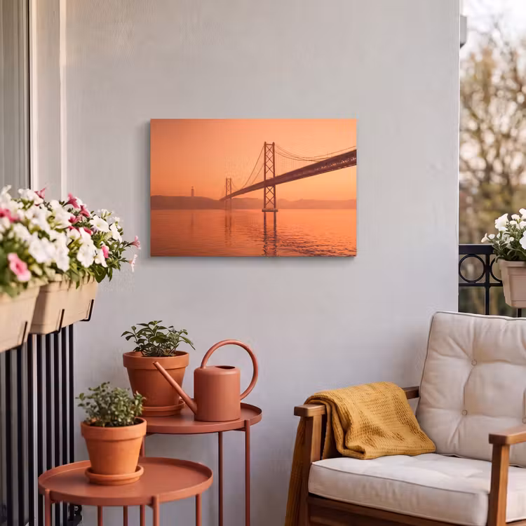 Buiten canvas - Brug - Water - Oranje — 3