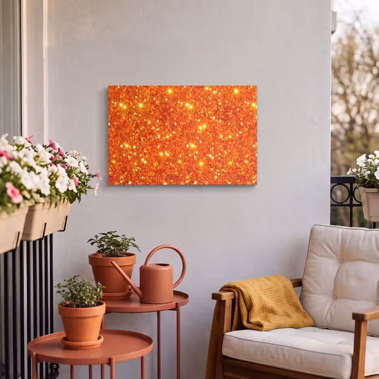 Buiten canvas - Glitter - Oranje - Abstract — 3