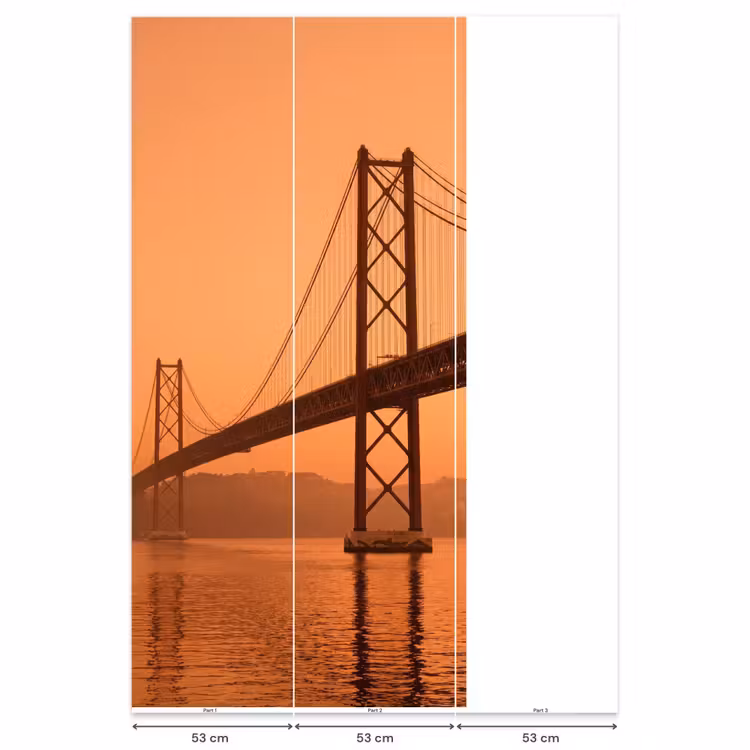 Behang - Brug - Water - Oranje β 6