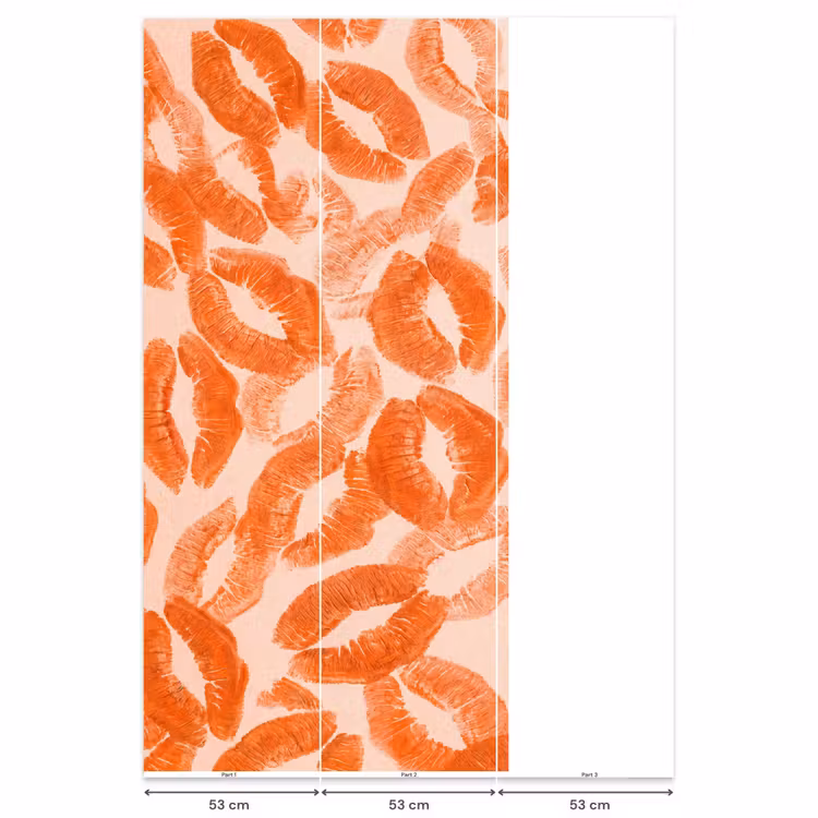 Behang - Oranje kusafdrukken - Liefde β 6