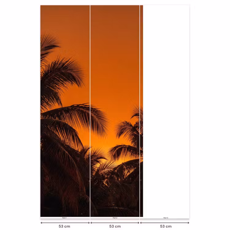 Behang - Palmen - Zonsondergang - Oranje — 6