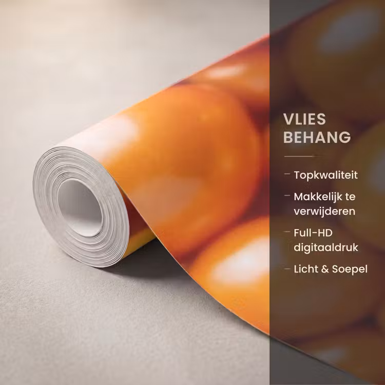 Behang - Snoep - Oranje - Patroon β 3
