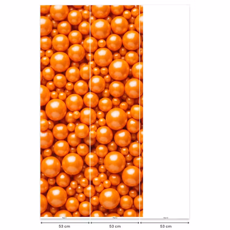Behang - Snoep - Oranje - Patroon β 6