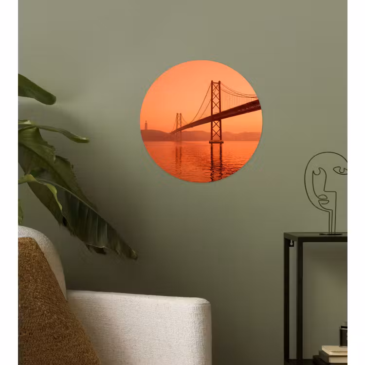 Behangcirkel - Brug - Water - Oranje — 3