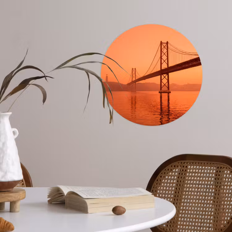 Behangcirkel - Brug - Water - Oranje — 4
