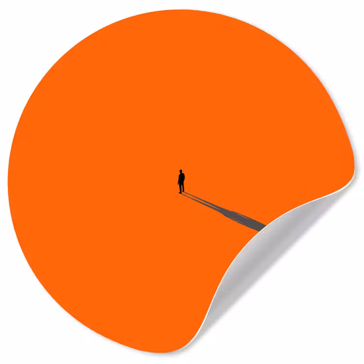 Behangcirkel - Persoon - Schaduw - Oranje — 1