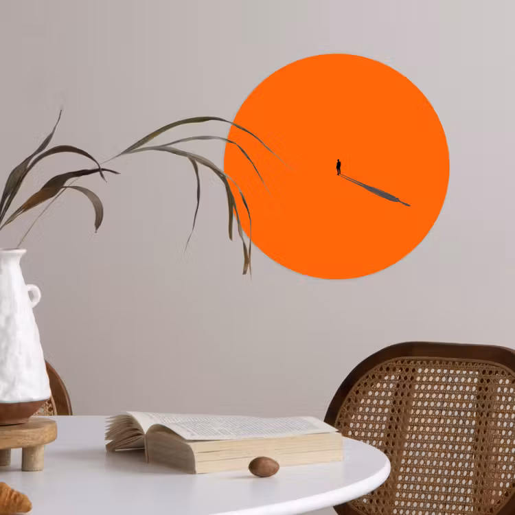 Behangcirkel - Persoon - Schaduw - Oranje — 4