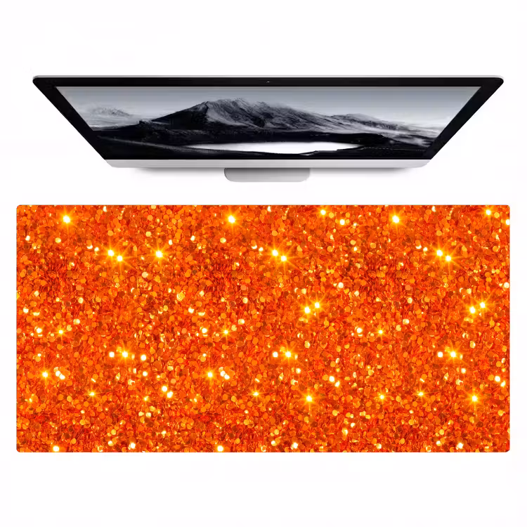 Bureau onderlegger - Glitter - Oranje - Abstract — 1