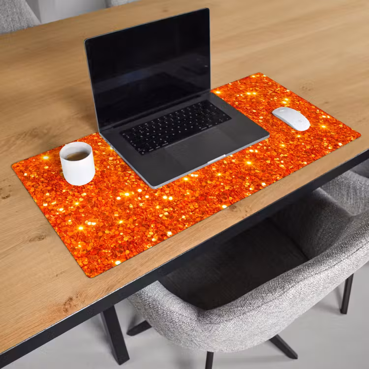 Bureau onderlegger - Glitter - Oranje - Abstract — 3
