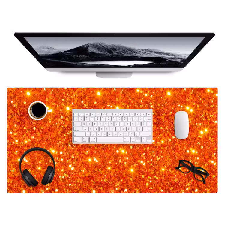Bureau onderlegger - Glitter - Oranje - Abstract — 4