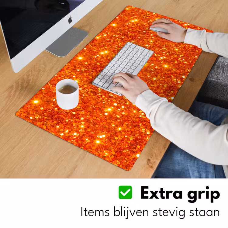 Bureau onderlegger - Glitter - Oranje - Abstract — 6