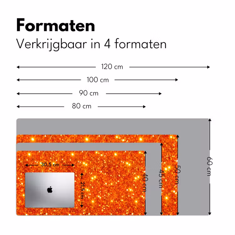 Bureau onderlegger - Glitter - Oranje - Abstract — 8