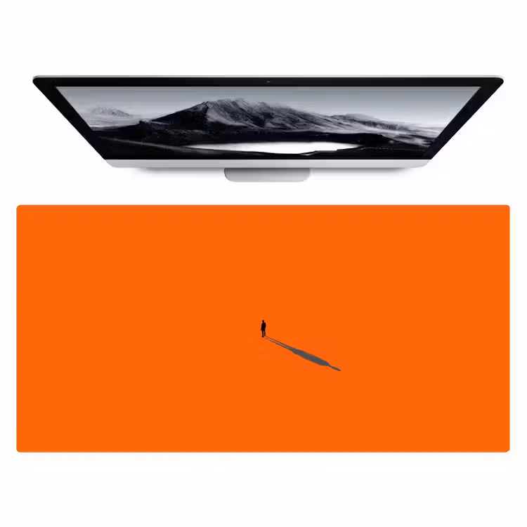 Bureau onderlegger - Persoon - Schaduw - Oranje — 1