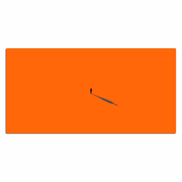 Bureau onderlegger - Persoon - Schaduw - Oranje — 2