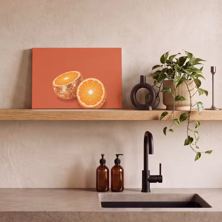 Canvas schilderij - Fruit - Disco - Goud — 4