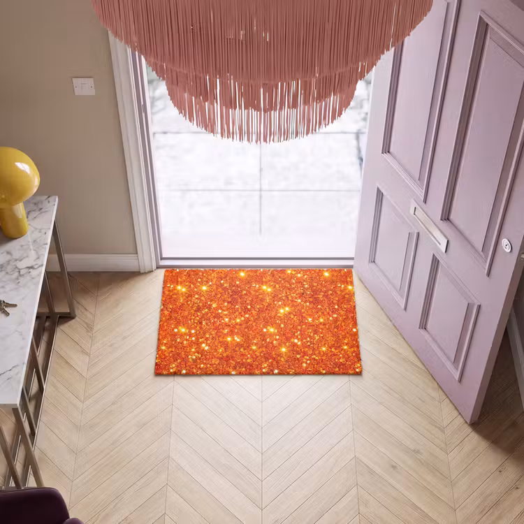 Deurmat - Glitter - Oranje - Abstract — 4