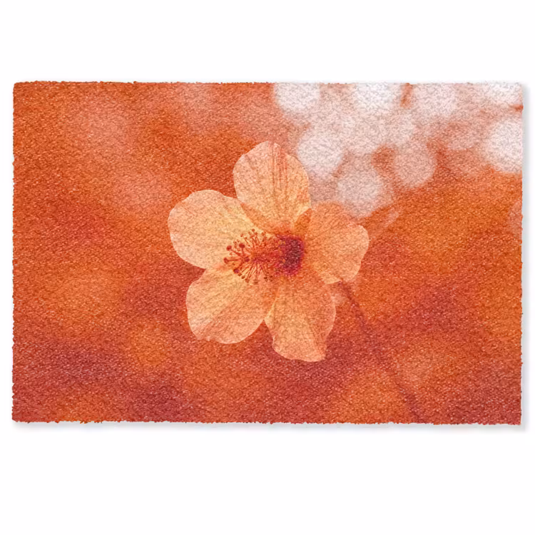 Deurmat - Oranje bloem - Macro — 1