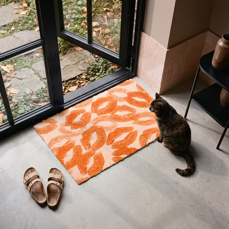 Deurmat - Oranje kusafdrukken - Liefde — 2
